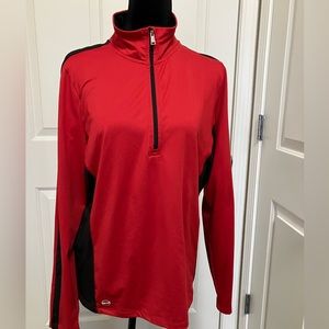 Ralph Lauren half-zip long sleeve shirt. Red and black. XL